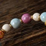 Buddha Stones Tibetan Zakiram Goddess of Wealth Rabbit Lion Head Charm Liuli Glass Incense Ash Porcelain Bead Protection Bracelet Bracelet BS 8