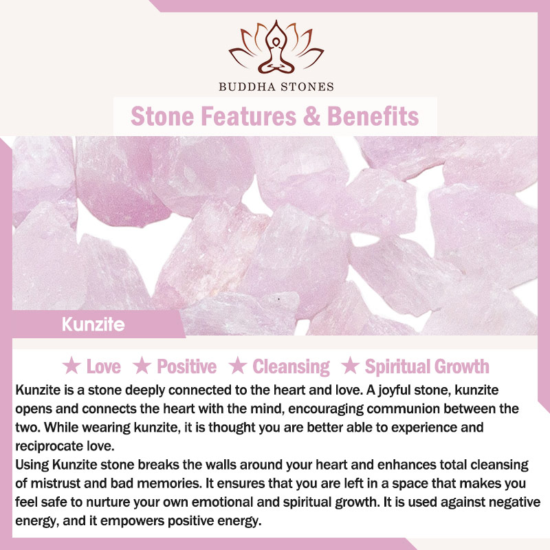 Buddha Stones Natural Kunzite Love Spiritual Growth Bracelet Bracelet BS 1