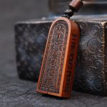 Buddha Stones Lightning Struck Jujube Wood Taoist Five Thunder Order Luck Protection Necklace Pendant 3