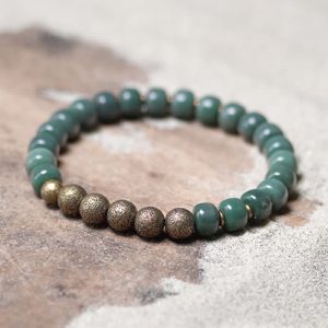 Buddha Stones Tibetan Cyan Bodhi Seed Copper Success Bracelet Bracelet BS 18cm