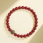 Buddha Stones 925 Sterling Silver Natural Cinnabar Four Beasts Blessing Bracelet Bracelet BS 6mm Azure Dragon(Wrist Circumference 14-16cm)