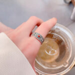 Buddha Stones 925 Sterling Silver Embedded Red Agate Auspicious Clouds Logical Thinking Ring 4
