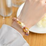 Buddha Stones Tibetan Incense Ash Liuli Glass Bead Luck Protection Nine-Tailed Fox Bracelet Bracelet BS 5