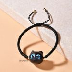 Buddha Stones Ebony Wood Cat Head Pattern Peace King Kong Knot Braided Bracelet Bracelet BS 20