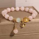 Buddha Stones Natural Pink Crystal Lucky Flower Warmth Bracelet Bracelet BS 2