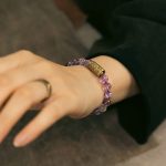 Buddha Stones White Crystal Red Hematoid Quartz Gold Rutilated Quartz Purple Phantom Protection Bracelet Bracelet BS 29