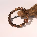 Buddha Stones Rosewood Auspicious Clouds Totem Fu Character Bamboo Pattern Warmth Bracelet Bracelet BS Fu Character(Wrist Circumference 14-16cm)