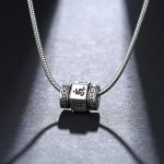 Buddha Stones Tibetan Om Mani Padme Hum Peace Necklace Rotatable Pendant Necklaces & Pendants BS Om Mani Padme Hum&55cm Chain