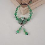 Buddha Stones Natural Green Jade Luck Dangling Flower Bracelet Bracelet BS 17
