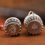 Buddha Stones Tibet Om Mani Padme Hum Shurangama Mantra Titanium Steel Wisdom Amulet Necklace Pendant Necklaces & Pendants BS 26