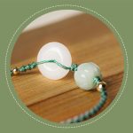 Buddha Stones White Jade Peace Buckle Pumpkin Bead Luck Blessing Braided Bracelet Bracelet BS 8