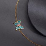 Buddha Stones 925 Sterling Silver Butterfly Zircon Love Chain Bracelet Bracelet BS 6