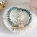 Buddha Stones Natural Hetian Jade Pearl Peace Buckle Fu Character Gourd Money Bag Strawberry Quartz PiXiu Luck Bracelet Bracelet BS Hetian Jade Gourd Money Bag
