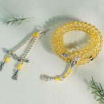 Buddha Stones 108 Mala Beads 925 Sterling Silver Natural Citrine Red Agate White Jade Prosperity Charm Bracelet Mala Bracelet BS 23