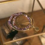 Buddha Stones Purple Phantom Red Hematoid Quartz Green Rutilated Quartz Copper Love Forgive Bracelet Bracelet BS 2