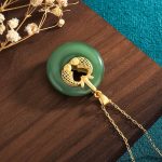 Buddha Stones Cyan Jade Koi Fish Luck Necklace Pendant Necklaces & Pendants BS 3