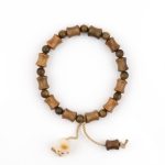 Buddha Stones Green Sandalwood Bodhi Seed Cat Claw Bamboo Peace Bracelet Bracelet BS 5