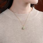 Buddha Stones 925 Sterling Silver Hetian White Jade Cute Cat Paw Luck Necklace Pendant Necklaces & Pendants BS 2