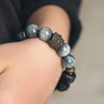 Buddha Stones Eagle's Eye Stone Ebony Wood Copper Confidence Couple Bracelet Bracelet BS 2