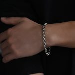 Buddha Stones 925 Sterling Silver Om Mani Padme Hum Carved Design Creativity Metal Bracelet Bracelet BS 9