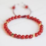 Natural Red Agate Endless Knot Four Leaf Clover Star Confidence String Bracelet Bracelet BS 8