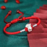 Buddha Stones 999 Sterling Silver Chinese Zodiac Luck Strength Red String Bracelet Bracelet BS Horse(Bracelet Size 15.5cm+8cm)