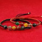 Buddha Stones Five Directions Gods of Wealth Agate Handmade Protection String Braid Bracelet Bracelet BS 5