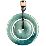 Buddha Stones Natural Round Jade Peace Buckle Luck Prosperity Necklace Pendant Necklaces & Pendants BS 8