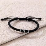 Buddha Stones Bamboo Pattern Healing Couple Rope Bracelet Bracelet BS Black Bamboo(Wrist Circumference 14-20cm)