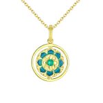 Buddha Stones 925 Sterling Silver Lotus Flower Floral Zircon Enlightenment Rotatable Necklace Pendant Necklaces & Pendants BS 4