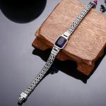 Buddha Stones Retro Blue Acrylic Dragon Keel Braided Design Healing Wealth Buckle Bracelet Bracelet BS 9