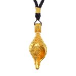 Buddha Stones 999 Sterling Silver Shankha Conch Shell Seashell Lucky Necklace Pendant Necklaces & Pendants BS Gold-String