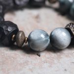 Buddha Stones Eagle's Eye Stone Ebony Wood Copper Confidence Couple Bracelet Bracelet BS 6