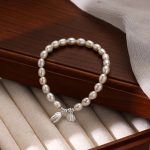 Buddha Stones 999 Sterling Silver Lotus Flower Pod Natural Pearl Healing Bracelet Bracelet BS 1