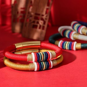 Buddha Stones Tibetan Handmade Colorful King Kong Knot Five Elements Luck Braid String Bracelet Bracelet BS main