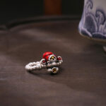 Buddha Stones 925 Sterling Silver God Of Wealth Copper Coin Design Protection Ring Ring BS 2