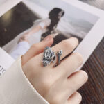 Buddha Stones Vintage 925 Sterling Silver Year Of The Dragon Design Luck Metal Ring Ring BS 5