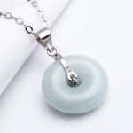 Buddha Stones 925 Sterling Silver Peace Buckle Jade Coin Luck Necklace Pendant Necklaces & Pendants BS 3