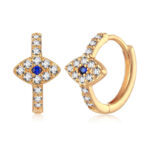 Buddha Stones 925 Sterling Silver Evil Eye Symbol Blessing Stud Earrings Earrings BS Gold