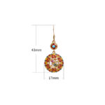 Buddha Stones 24K Gold Plated Dunhuang Color Elk Copper Balance Drop Earrings Earrings BS 3