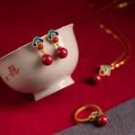 Buddha Stones 925 Sterling Silver Plated Gold Cinnabar Red Agate Blessing Necklace Pendant Earrings Ring Set Bracelet Necklaces & Pendants BS 1