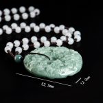 Buddha Stones Year of the Dragon Natural Jade Nine Dragons Peace Buckle Protection Necklace Pendant Necklaces & Pendants BS 7
