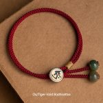 Buddha Stones 925 Sterling Silver Handmade Chinese Zodiac Natal Buddha Cyan Bodhi Seed Protection Braided Red String Bracelet Bracelet BS 1