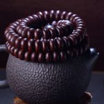 Buddha Stones Natural Tibet 108 Mala Beads Purple Bodhi Seed Wealth Bracelet Mala Bracelet BS 2