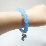 Buddha Stones Vintage Crystal Chalcedony Stone Energy Beaded Bell Charm Bracelet Bracelet BS 4