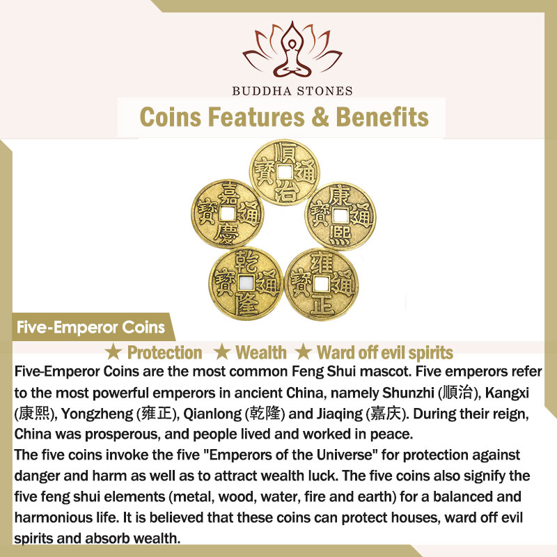 Buddha Stones 925 Sterling Silver Five Emperor Coins Red String Protection Luck Braided Bracelet Anklet Bracelet Anklet BS 2