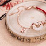 Buddha Stones White Jade Double Koi Fish Peace Buckle Attract Fortune Luck Charm Bracelet Bracelet BS 2