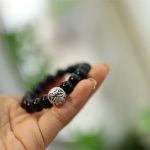 Buddha Stones 925 Sterling Silver Black Onyx Bead Character Engraved Protection Bracelet Bracelet BS 6