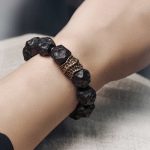 Buddha Stones Ebony Wood Copper Peace Balance Couple Bracelet Bracelet BS 1