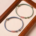 Buddha Stones Handmade Peach Blossom Protection Braided Rope Bracelet Bracelet BS 19